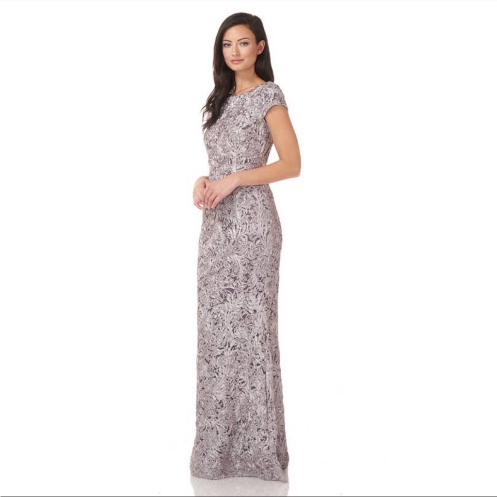 Js Collections Floral Ribbon Embroidered A-Line Gown Dress Size 2